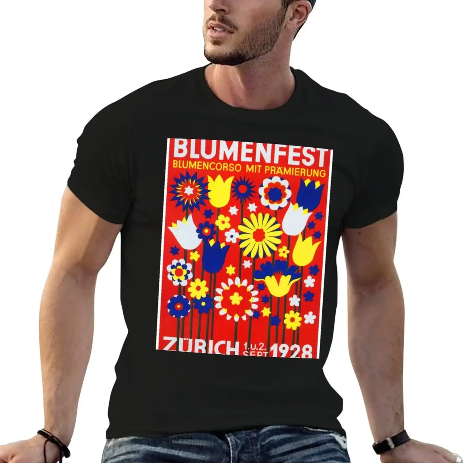 

Flower Festival Retro Vintage Poster T-Shirt plus sizes gifts for boyfriend korean fashion mens big and tall t shirts