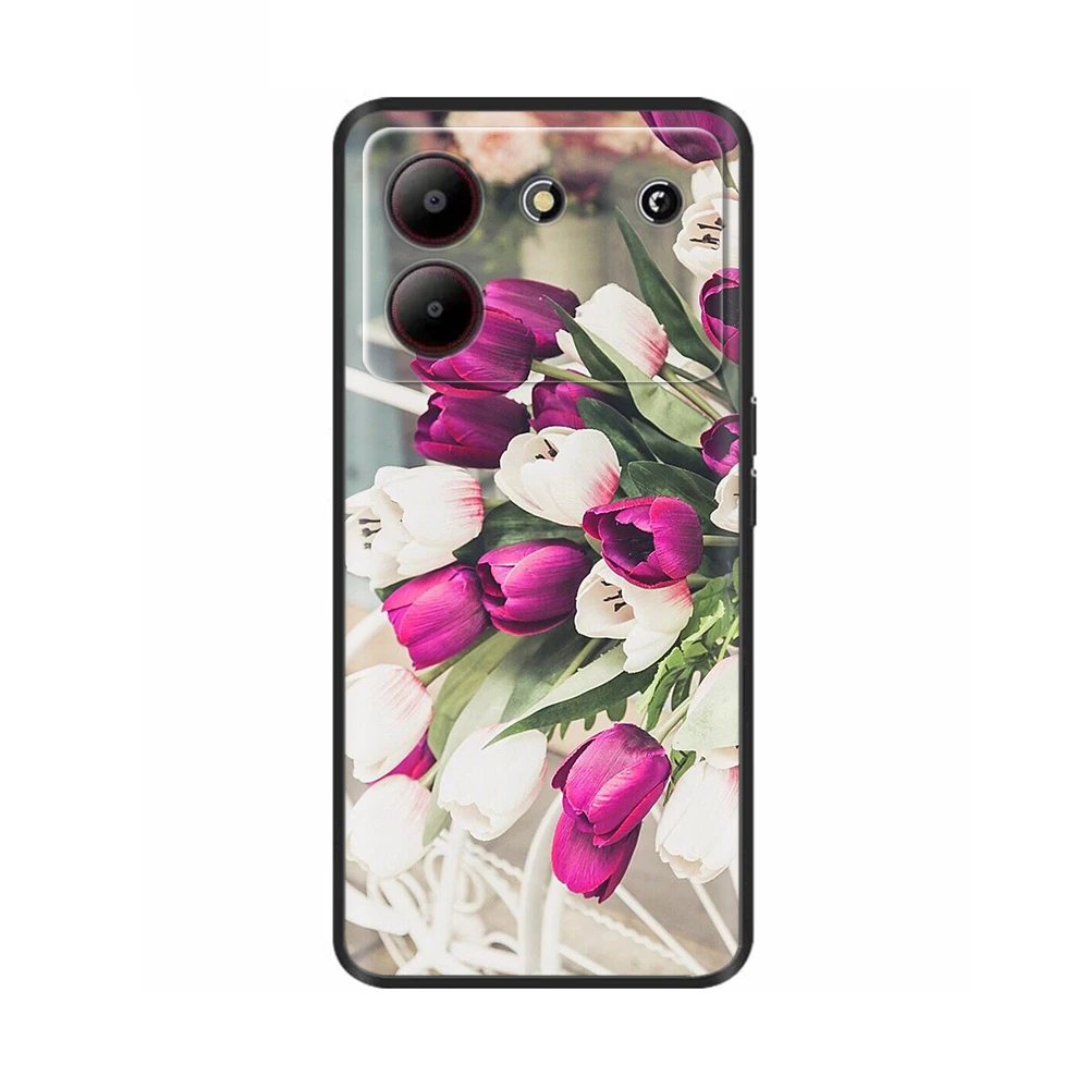 Cover For ZTE Blade A54 4G Case Silicone Painted Soft Protective Black Coque For ZTE Blade A34 BladeA54 Cartoon TPU BladeA34 Bag