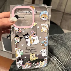 Cute M-mofusands cat Clear Space Phone Case For iPhone 11 12 13 14 15 16 Pro Max Mini X Xs XR 7 8 plus Se2020 Transparent Cover