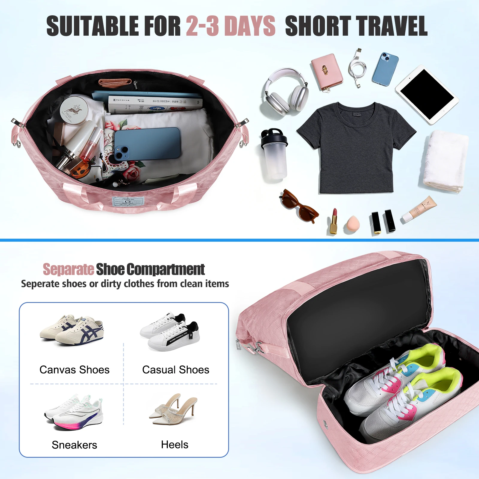 Large Travel Duffel Bag With S - Women Bags Pk recension och pris