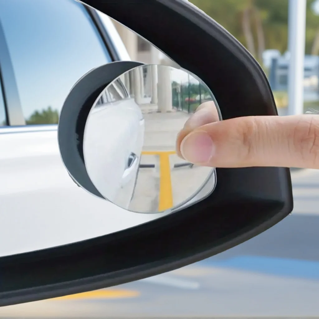 ​​2PCS Round Convex Blind Spot Mirror - 360 Adjustable Rearview Safety Mirror​​