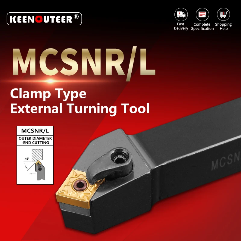 External Turning Tool MCSNR MCSNL MCSNR2020 MCSNR2525 MCSNR3232 Lathe Bar Turning Holder CNC Cutting Tool Cutter Bar