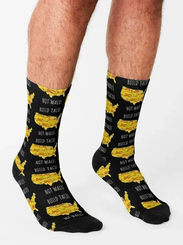 Build Burritos, Not Walls Socks crazy Non-slip Men's FASHION Ladies Socks Men's
