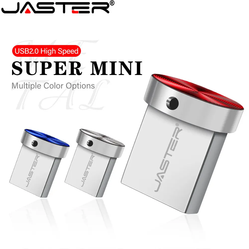 JASTER Metal Blue USB Flash Drives Free Custom Logo Pen Drive 64GB 32GB 16GB 8GB  Mini Waterproof  Creative Gift USB Stick