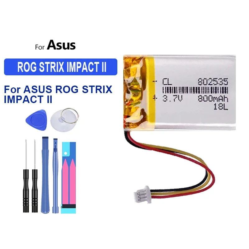 High Capacity Battery 540mAh-1250mAh For ASUS ROG Gladius Pugio II III Spatha Keris Chakram STRIX IMPACT II Portable batteries