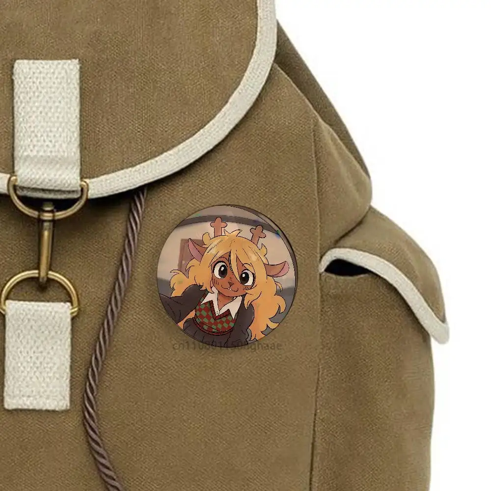 For D-Deltarune Noelle Holiday 58mm Badge Brooches on Backpack Clothes Handmade Round Enamel Pins for Jewelry - view 4
