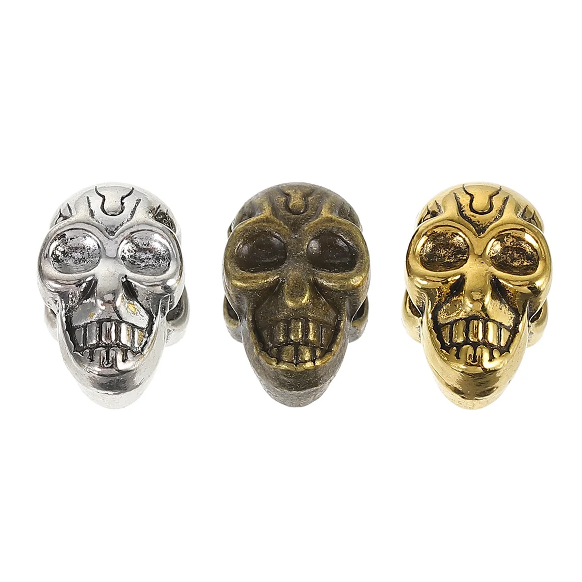 

60pcs Alloy Beads Skull Hollow Out Diy Charms For Jewelry Making Bracelet Earrings Pendant Accessories Loose Beads Craft