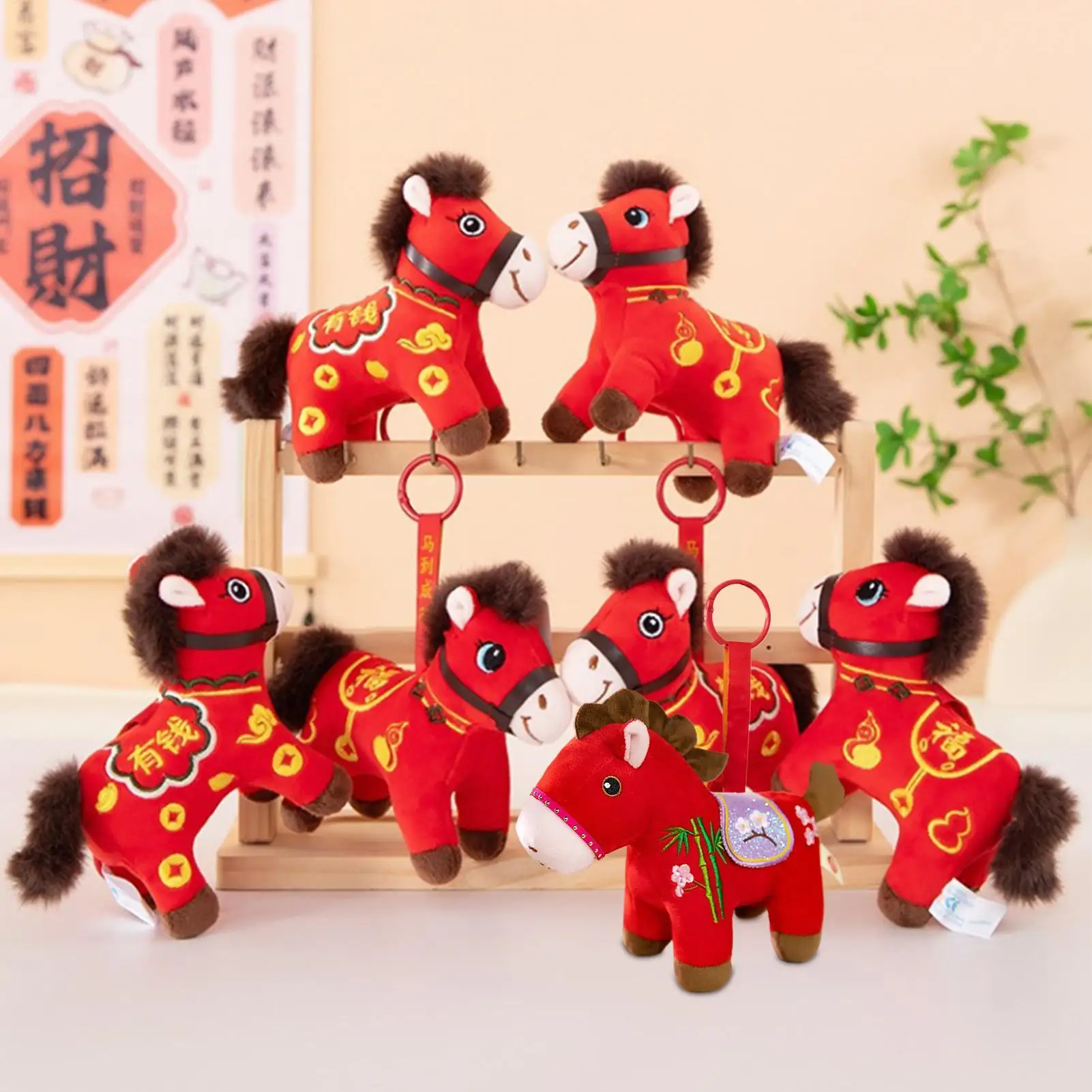 

2026 Chinese New Year Keychain Lunar New Year Gifts The Year Of The Horse Keychain Horse Ornament Mascot Figurine Keyring