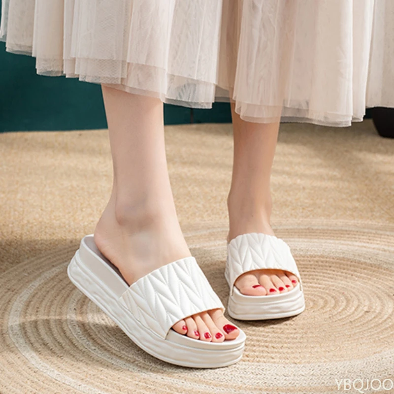 

Модные женские уличные тапочки на толстой подошве, новые летние удобные нескользящие пляжные повседневные крутые тапочки, сандалии на платформе