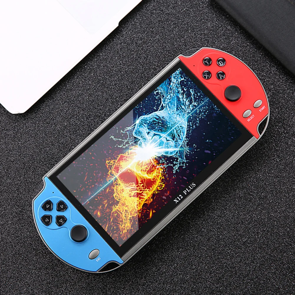 X12 Plus Classic Video Game Player 10000 Games 7.1inch HD Screen Portable Game Console Support TV Output Gift for Kids Adult