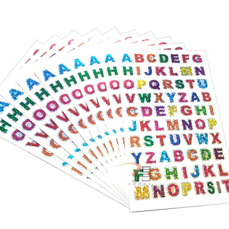 10 Sheets Kids Stickers 3D Cartoon English Alphabet Letters Number Stickers Educational Toys for Girl Boy Back To School