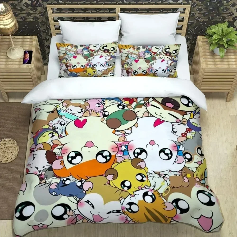 3D Printing Cartoon Lovely Hamtaro Bedding Set Bedroom Soft Modern Bedspreads Comefortable Duvet Cover Quilt Cover Pillowcase