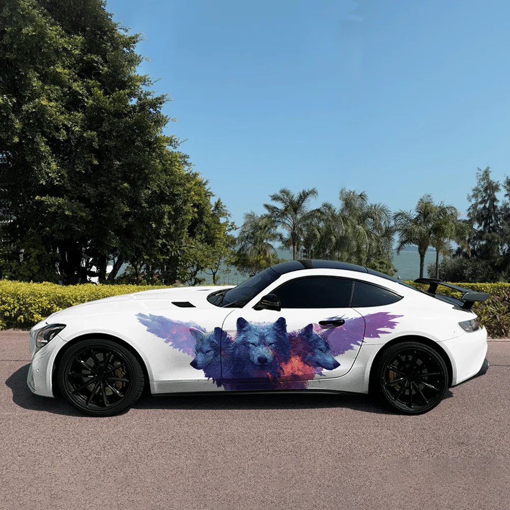 Magical Wolves Wings Car Side Sticker Decoration, PVC Waterproof Scratch Resistant Decal, Car Protection, Auto Accessories Gift