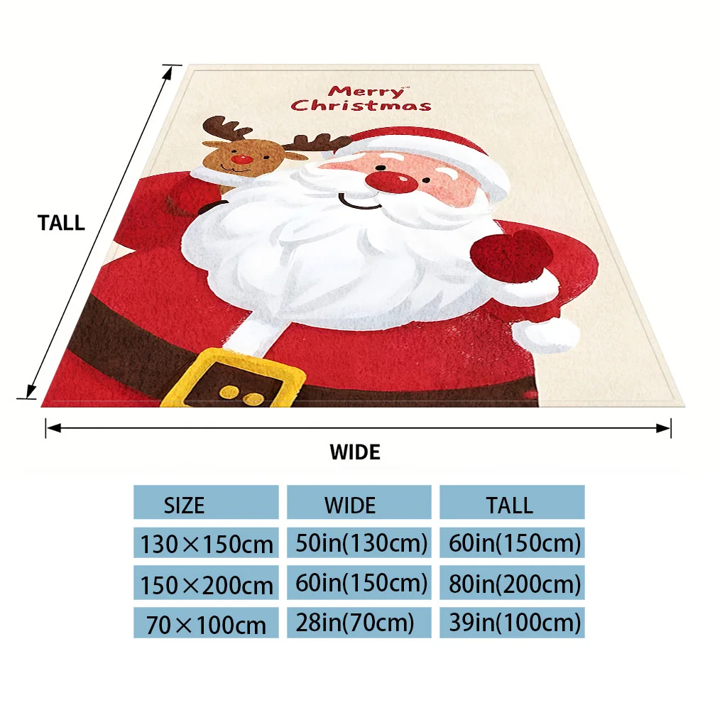 Xmas Santa Flannel Luxury Blanket, Lightweight And Comfortable Woolen Blanket, Ultra-Fine Fiber