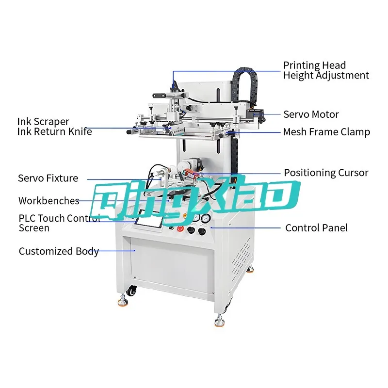 Paper Cup Metal Aerosol Can PET Glass Plastic Bottle High Definition Printing Circular Curved Screen Printing Machine High Speed