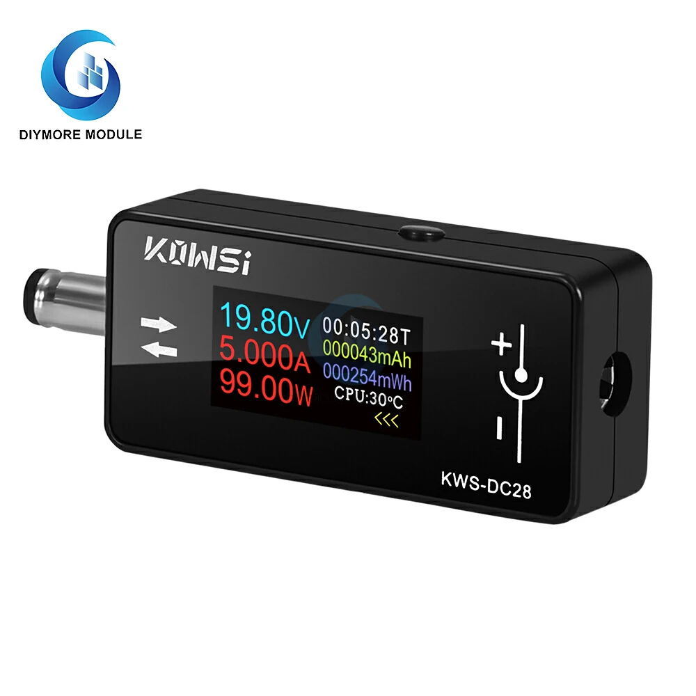 0.96 polegadas TFT HD Display Digital DC 5.5*2.5 USB DC Interface Tester Tensão Amperímetro Medidor de Potência DC 4 ~ 30V 0 ~ 12A
