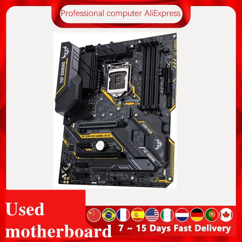 For Asus TUF Z390-PLUS GAMING (WI-FI) Original Used Desktop Intel Z390 Z390M DDR4 Motherboard LGA 1151  i7/i5/i3 USB3.0 SATA3