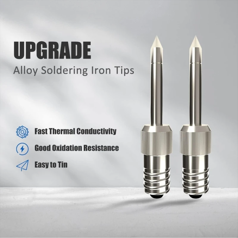 3Pcs Welding Soldering Tips USB Soldering Iron Head Replacements Threaded Soldering Tip For E10 Soldering Iron