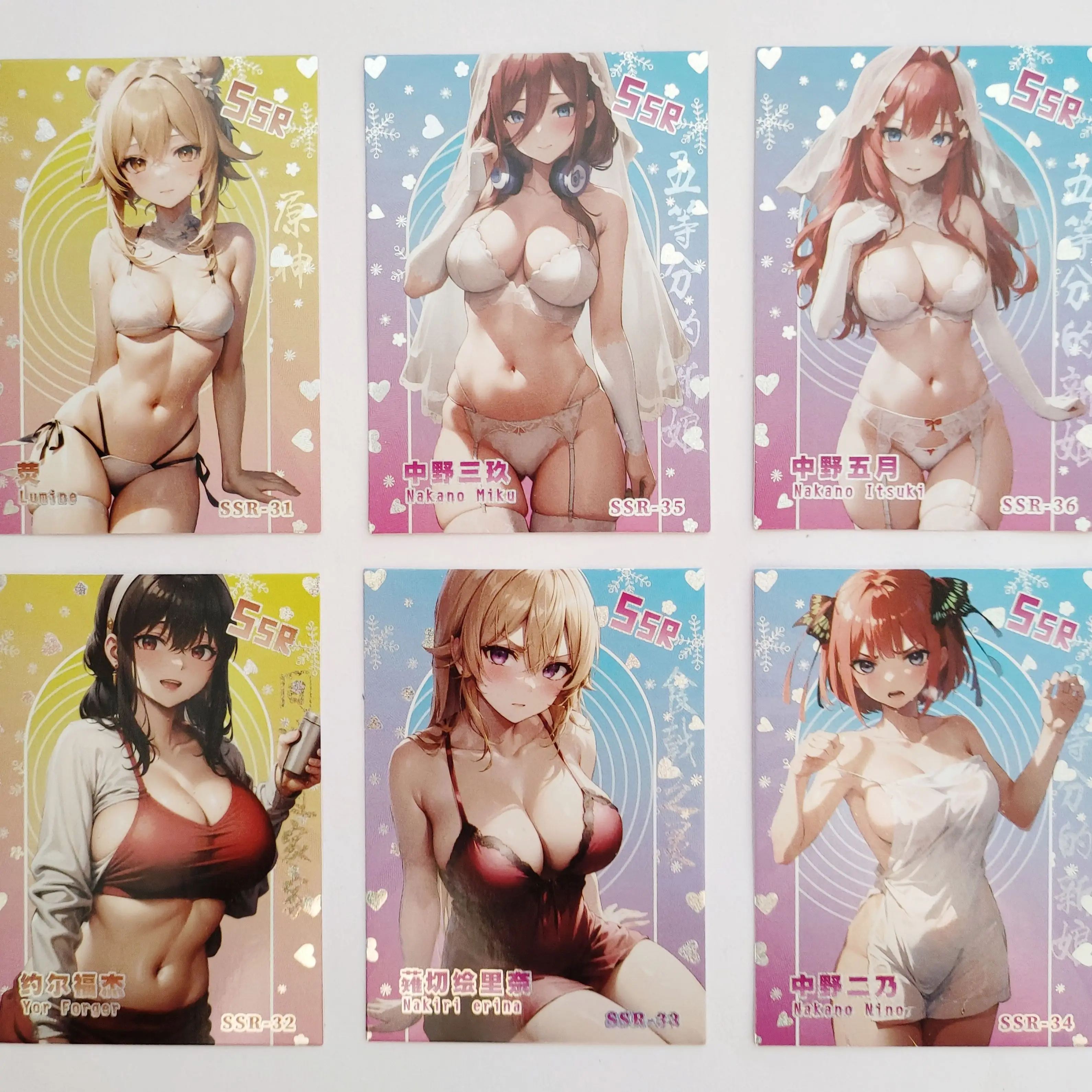 Anime Goddess Story Boa Hancock Ganyu Kamado Nezuko Asuka Langley Soryu Nakano Miku collection card Christmas birthday gift