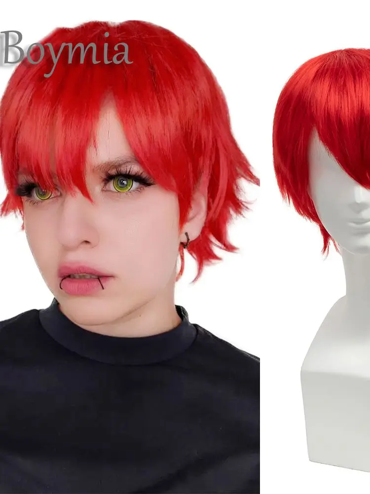 Synthetic Hair Wigs For Women Black Red Blue Short Hair Cosplay Wig Male Party 30 Cm High Temperature Fiber BY049