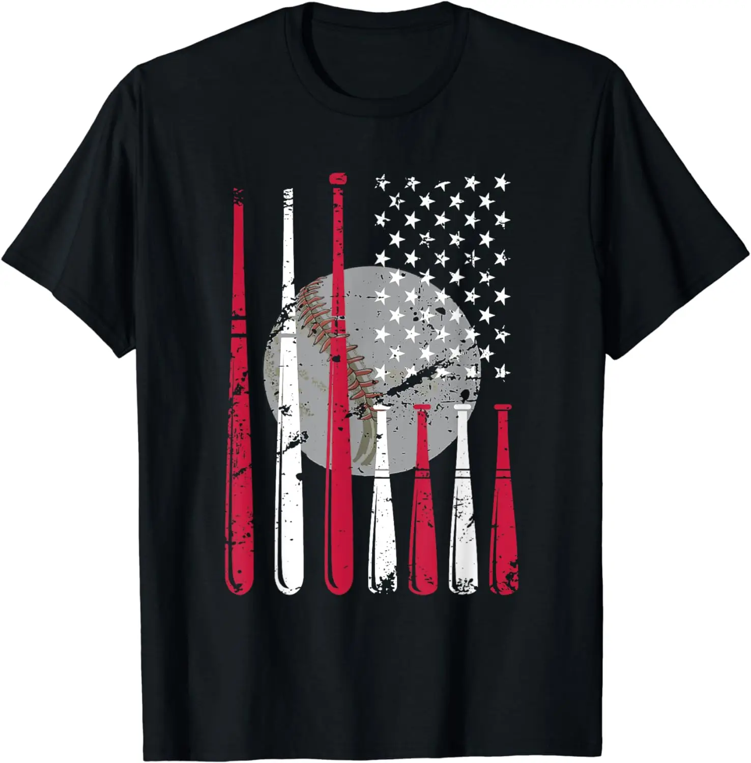 Baseball Shirt Baseball Fans USA Flag 4th Of July Patriotic T-Shirt