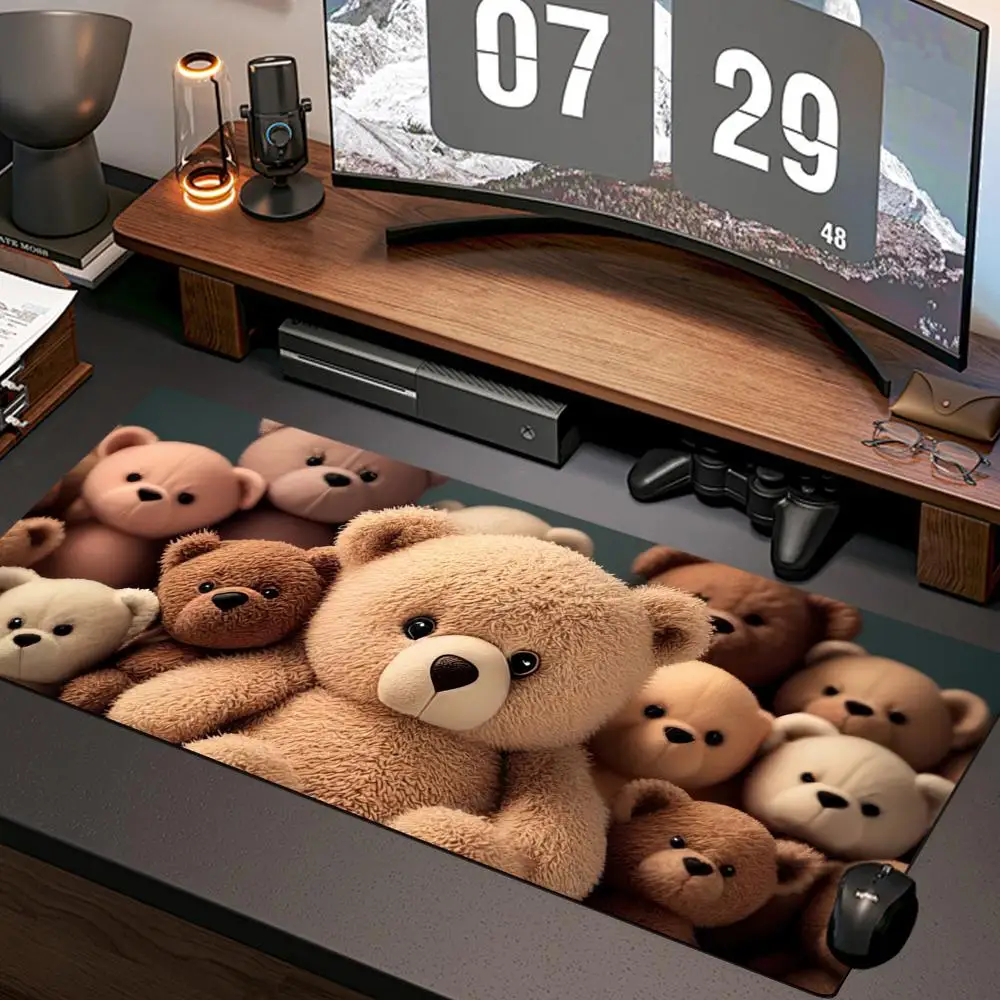 Cute teddy bear Mouse Pad New Computer Home Mousepad XXL Desk Mats Natural Rubber Office Anti Slip Gaming Accessories pad