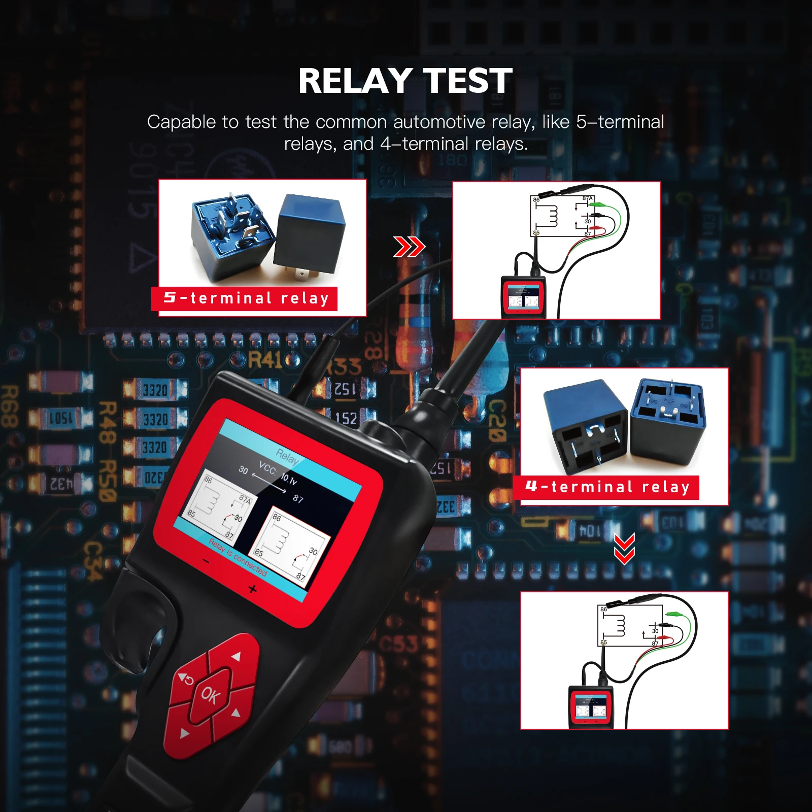 Topdiag P200 Automotive Electric Circuit Tester Power Probe Vehicle Diagnostic Tool 9V-30V Battery Relay Injector Activation