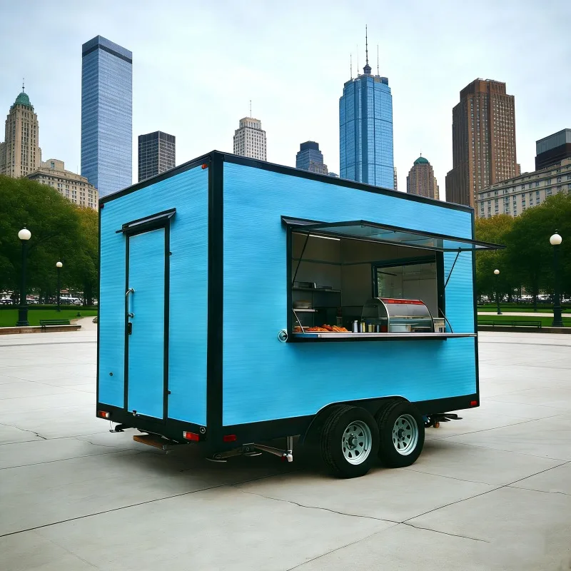 Food Truck Food Trailer Mobile Kitchen with Coffee Bar Pizza Counter for Street Food Catering Events