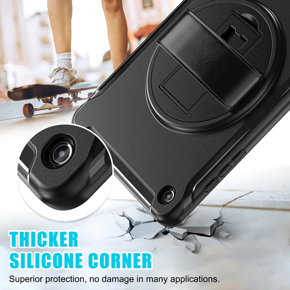 

Чехлы для Samsung Galaxy Tab A9+ A11+ A9 A11 Plus Чехол для планшета X215 X233 X115 Чехол с вращающимся ремешком Fundas TPU PC Stand Shell