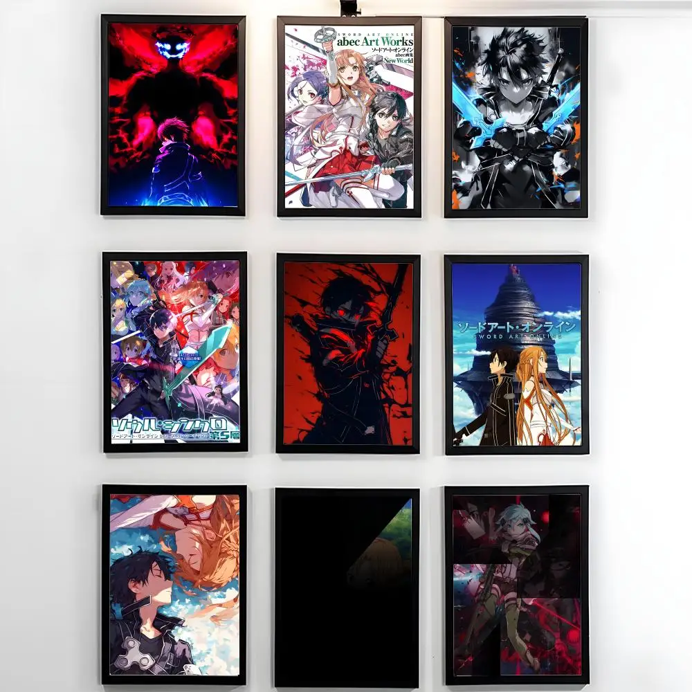 ملصق Sword Art Online SAO عالي الدقة متعدد الاستخدامات مقاوم للماء لتزيين الحائط ذاتي اللصق لأي مساحة هدية مثالية