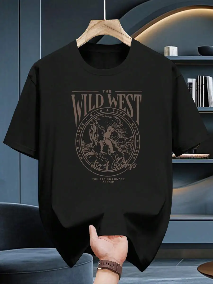 180g Heavyweight Cotton Solid Color Short Sleeve T-Shirt, Loose Fit Casual Basic Top, Streetwear Hip Hop Style