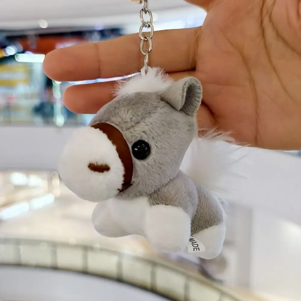 Adorabile mini cavallo portachiavi mascotte simpatico peluche portachiavi stile cinese buona fortuna zodiaco pony figurine arredamento festivo