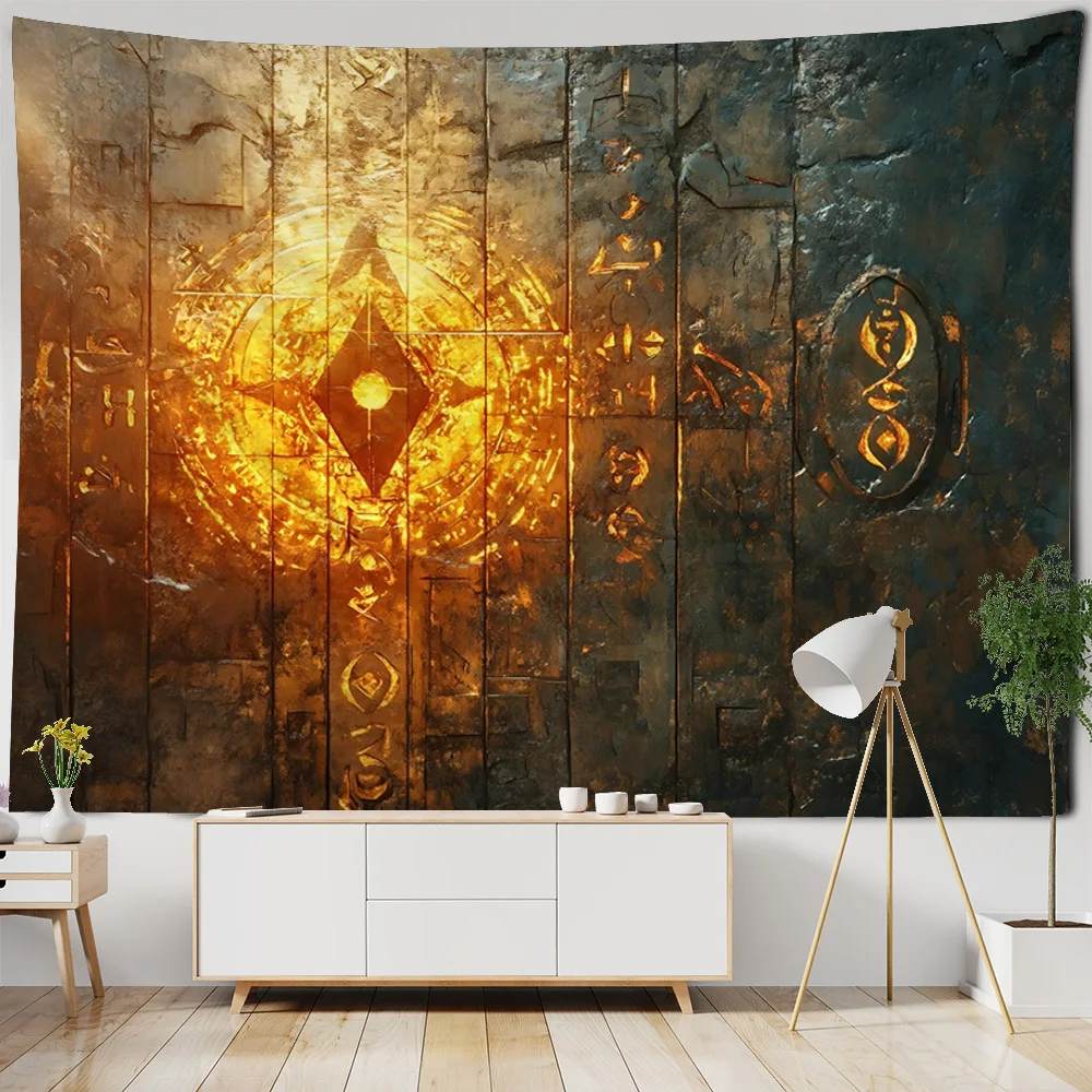 Hippie Geometry Constellation Rune Tapestry Wall Hanging Fabric Mural - Dormitory Studio Home Decorative Background Poster