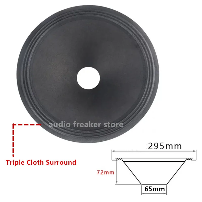 1PC Speaker Woofer Paper Cone 295mm Dual /Triple Cloth Surround Repair Kit Voice Coil 65mm For Home Theater Studio DIY System