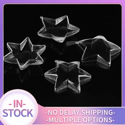 Molde de bomba de baño 3D de plástico transparente con estrella Hexagonal, pentagrama de 10cm, decoraciones artesanales, accesorios de baño