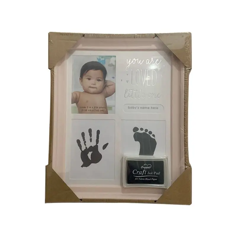 Baby Kids Birthday Gift Newborn Hand and Foot Print Ornaments 12 Months Photo Frame with Craft Pad Home Decoration Dropship