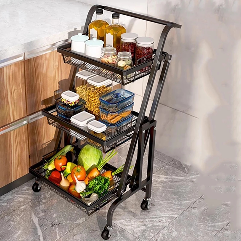 Service Cart Utility Kitchen Islands Folding Wheels Trolley Storage Kitchen Islands Mobile Grocery Mobili Cucina Patio Furniture