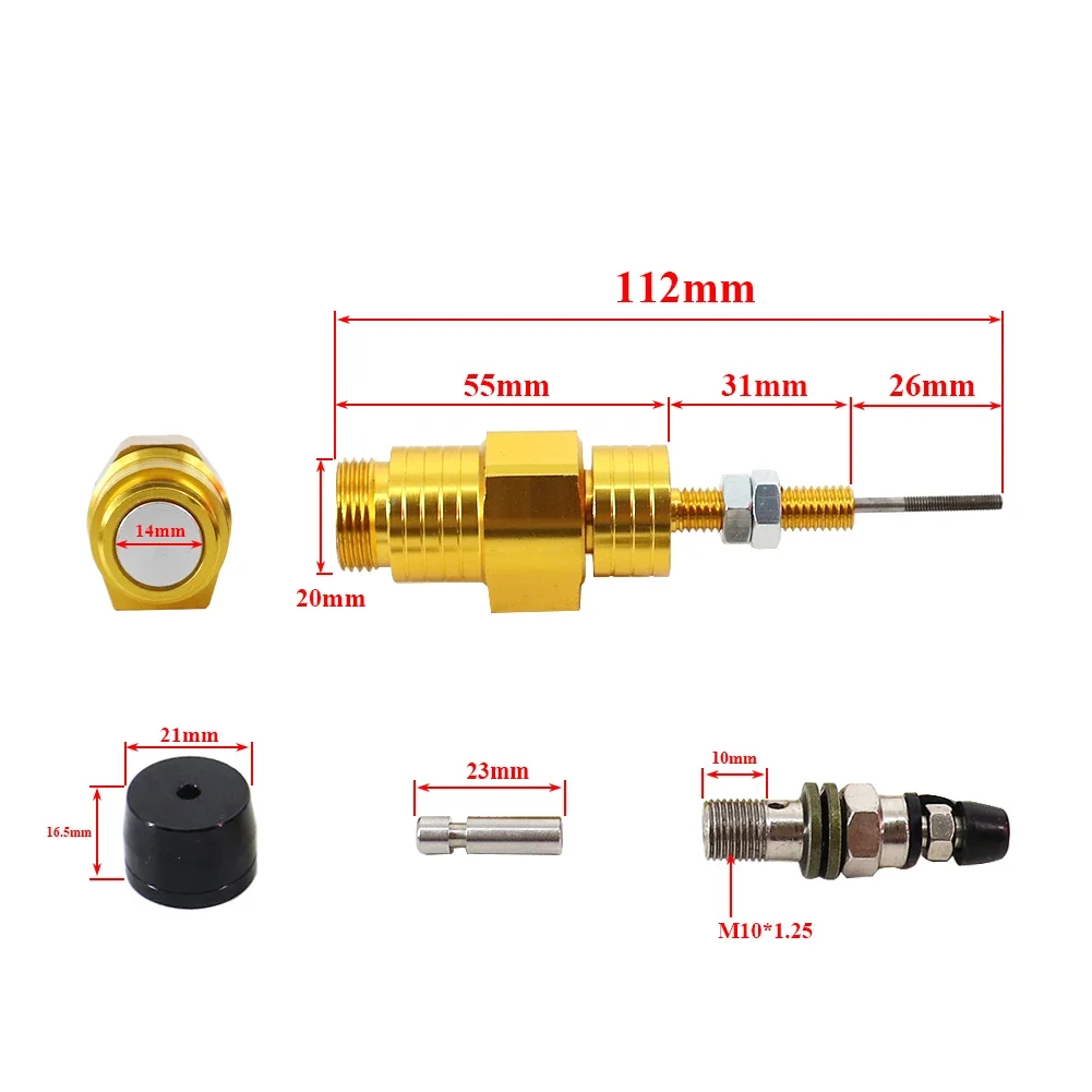 14mm Piston Motorcycle Hydraulic Clutch Master Cylinder Rod Brake Pump M10x1.25mm CNC Aluminum For Motocross Dir Bike Motos