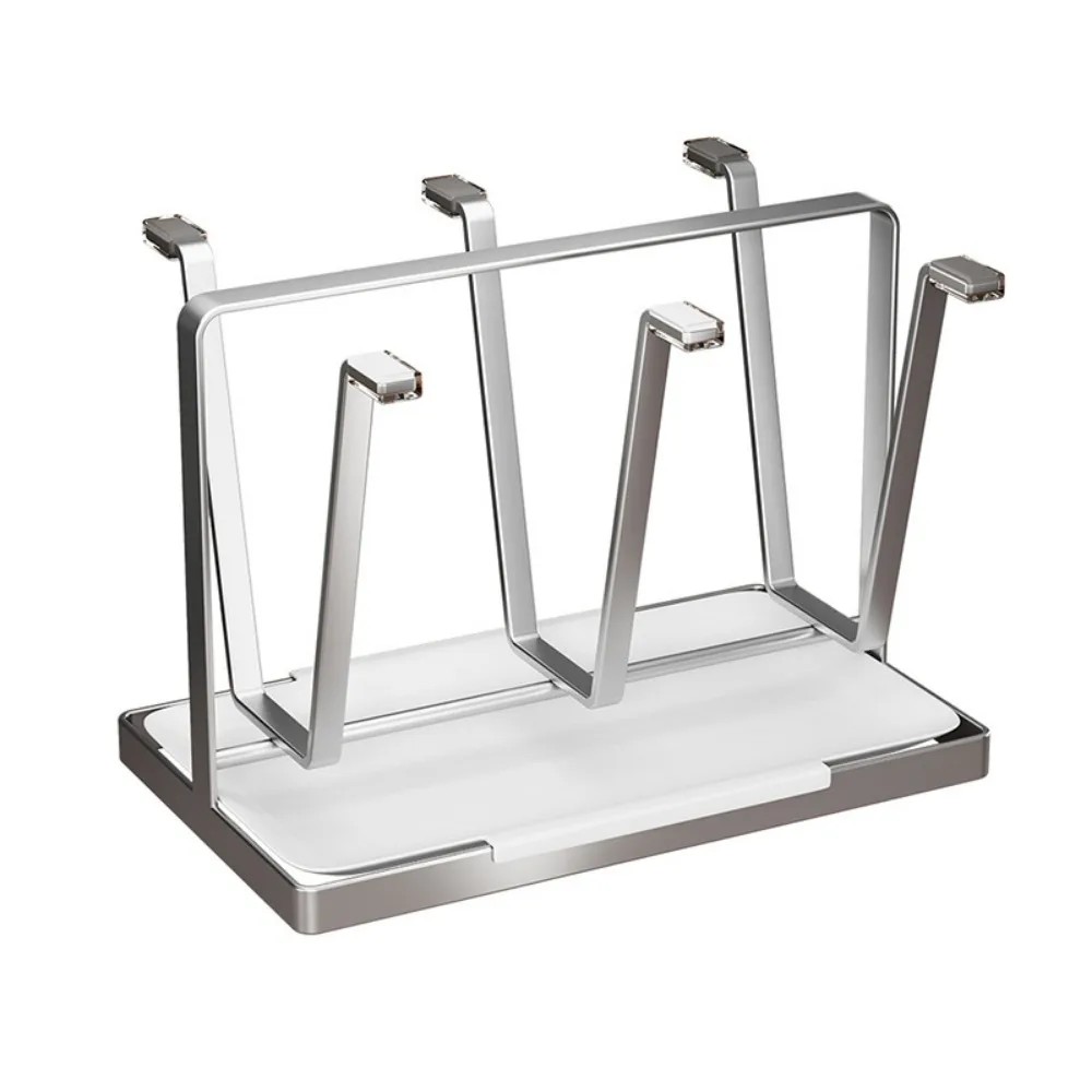 

Anti-slip Bottom 6 Glass Cups Stand Holder Space Saving with Tray Cup Drying Rack Stainless Steel Tea Cup Storage Shelf Kitchen