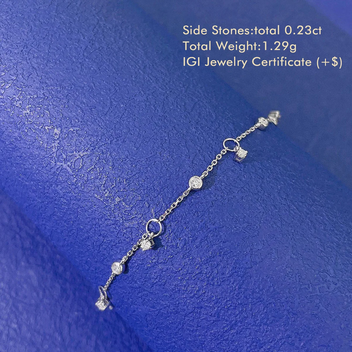 18K White/Rose Gold Lab Grown Diamond Bracelet Round Total 0.23CT Spacer Shaped Lab Diamond Bracelet Gift for Valentine's Day