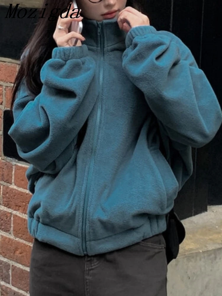 

Spring Autumn Fashion Warm Jacket Women Korean Long Sleeve Lazy Oaf Ladies Jackets Coats Tops