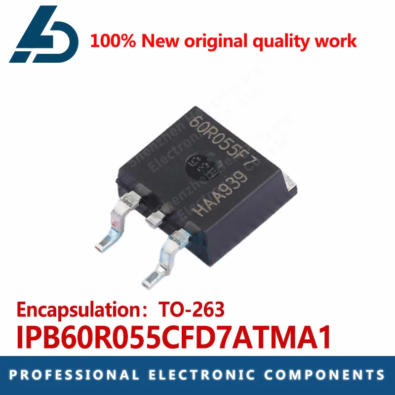 Paquete de 1 piezas IPB60R055CFD7ATMA1 a-263 N Canal, voltaje: 650V, corriente: transistor 38A