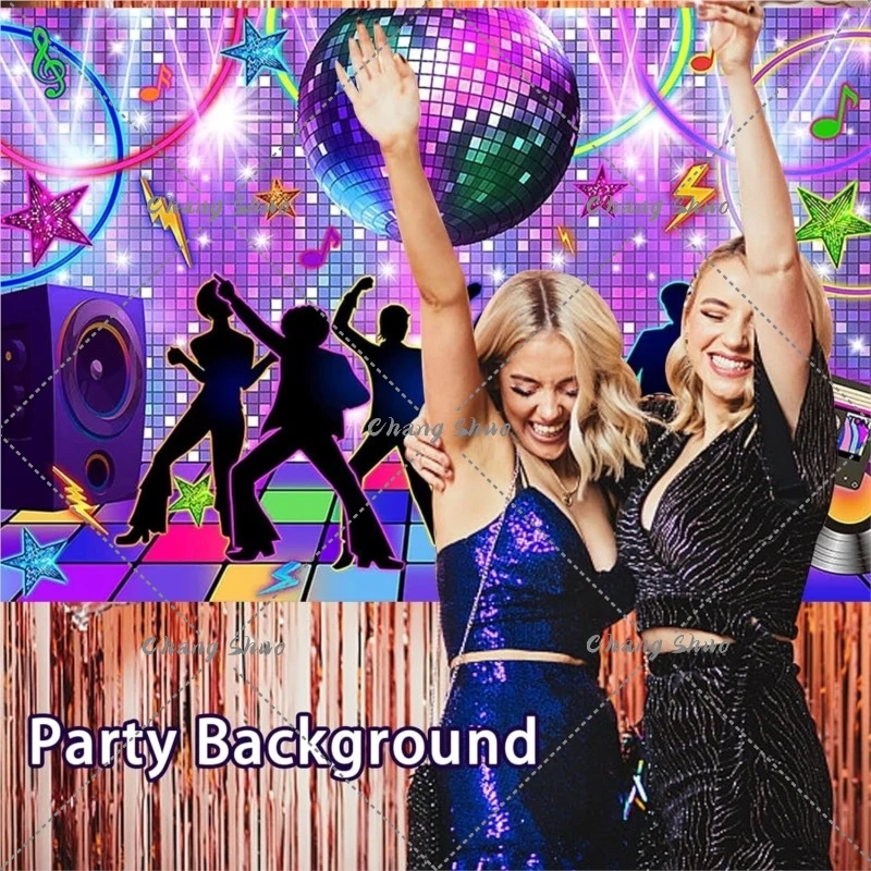 70s 80s 90s Disco Party Backdrop Retro Disco Birthday Photo Booth Background Birthday Party Party Banner Photography Props