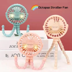 Baby Stroller Fan Portable Mini  Fan 600mAh Summer Outdoor Car Quieter Mobile Usb Rechargeable Air Cooler Cart Octopus Fan