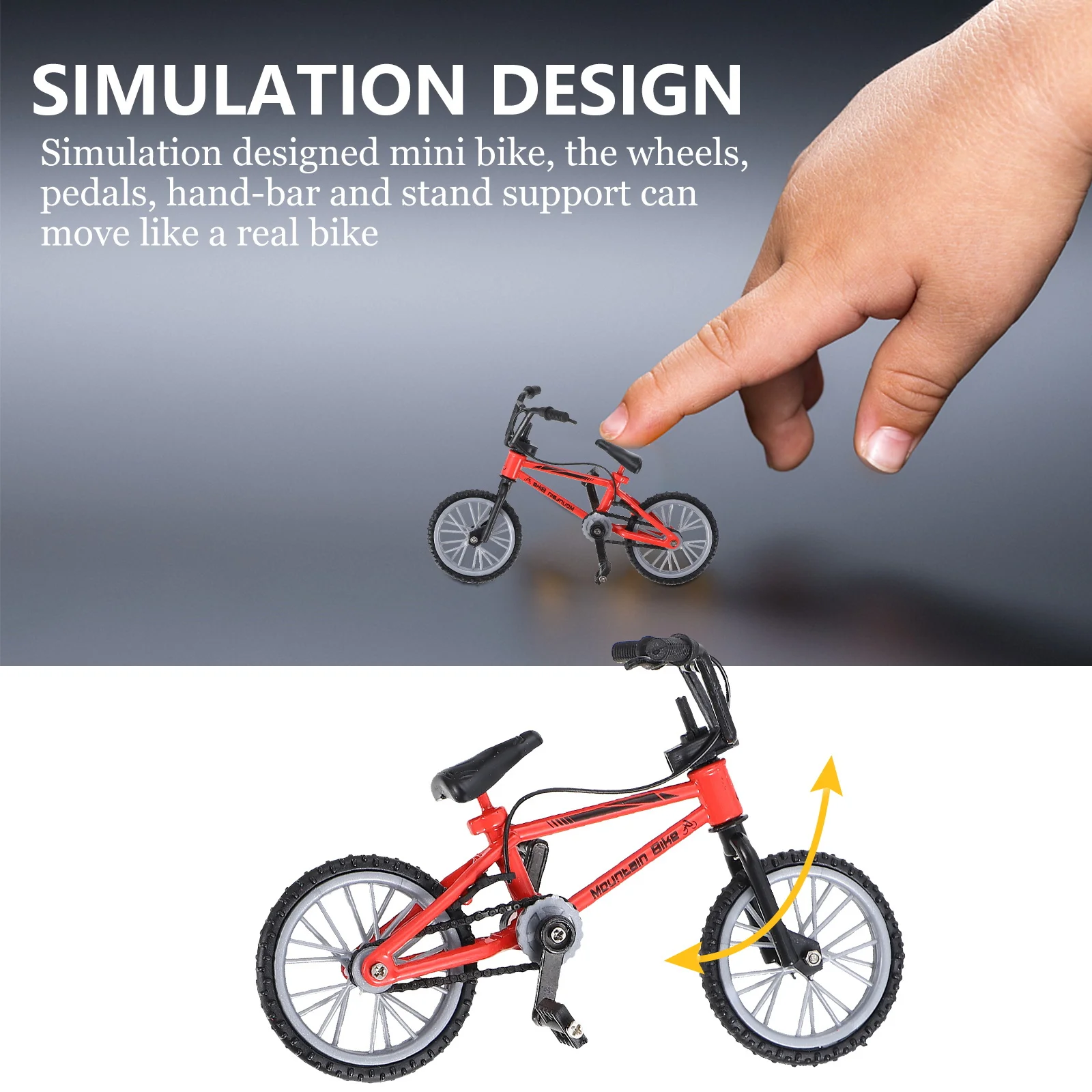 1Set Finger Alloy Bicycle Mini Mtb Realistic Details Easy Use Fun Game for Children Friends Gift Option Finger Bikes