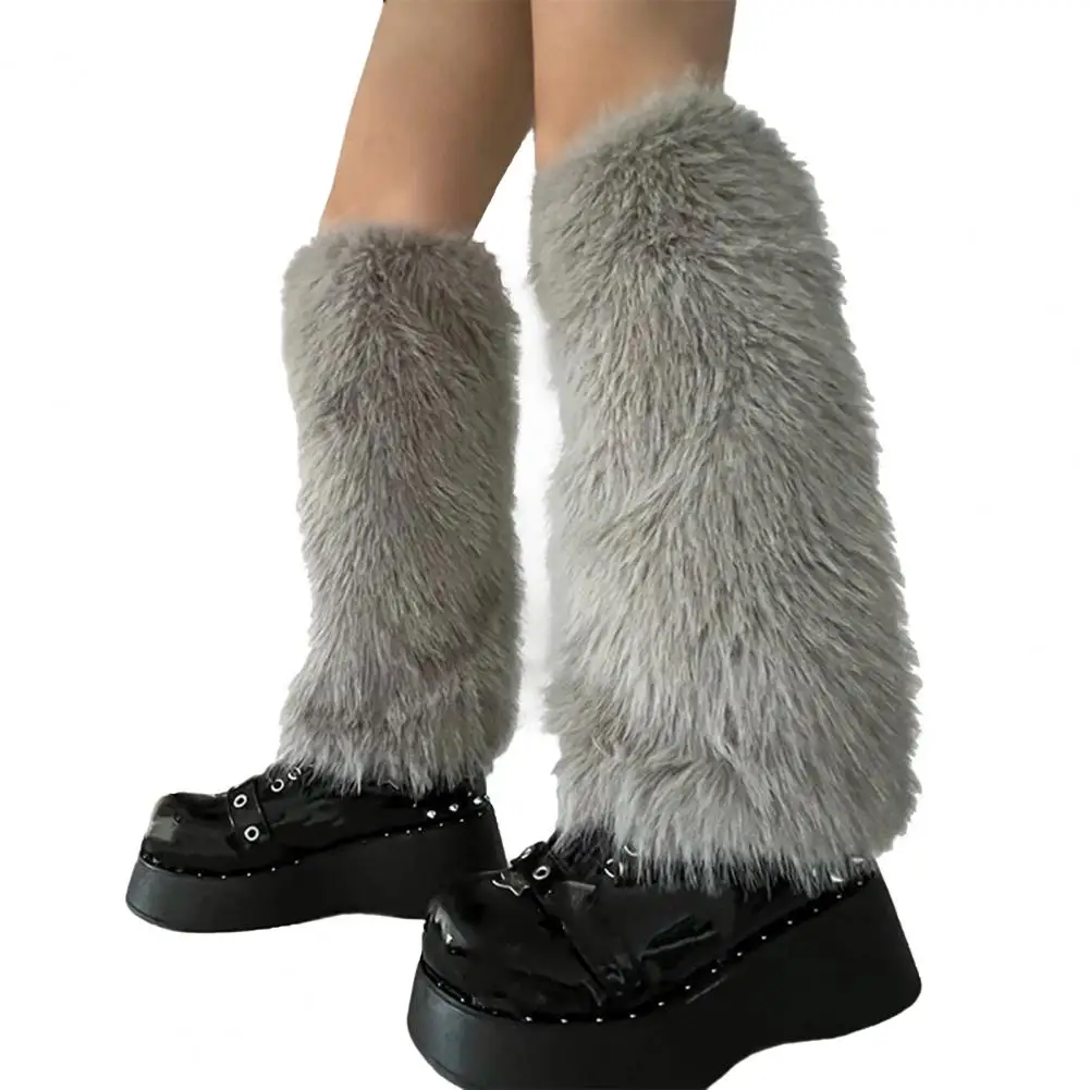 

Warm Leg Socks Women's Faux Fur Knee-length Leg Warmers Cute Boot Covers for Fashionable Hipster Lady Warm Stylish Socks Cute