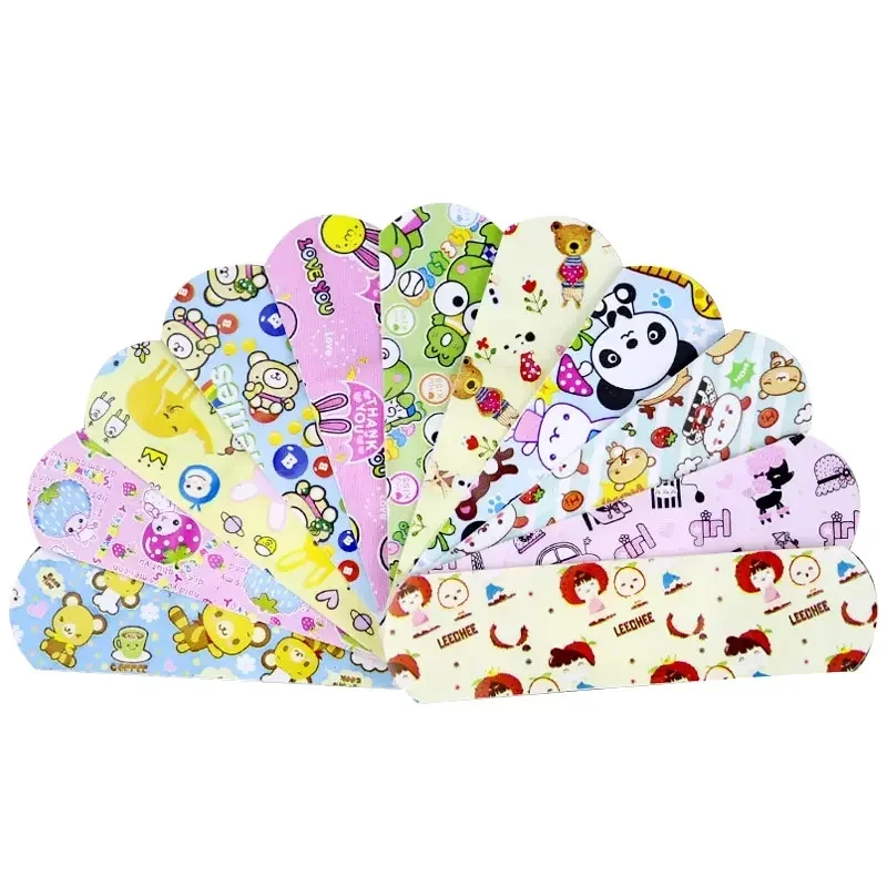 New 120Pcs Cute Cartoon Medical Patch Waterproof Wound Adhesive Bandages Dustproof Breathable First Band Aid Adhesive for Kids