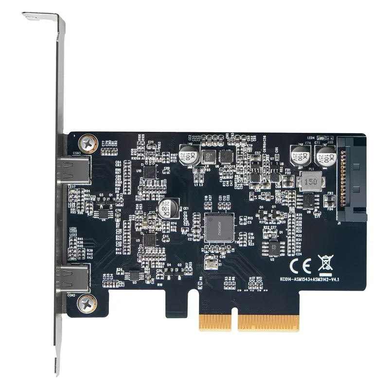 PCI-E to dual Type-C Expansion Card,2-Port 10Gbps High-Speed Dual TypeC 3.1 Interface Adapter Card asm1142 chipset