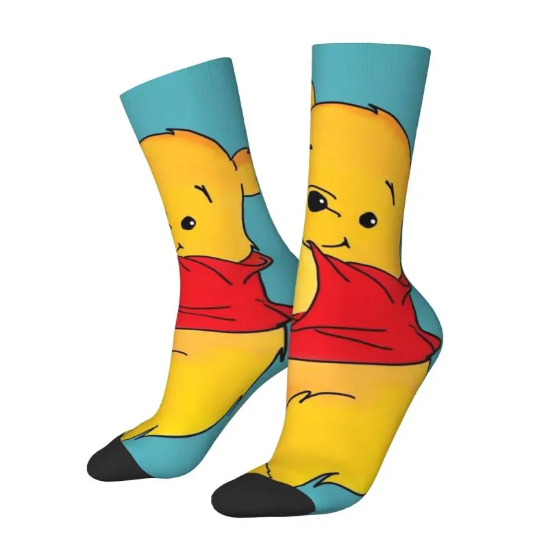 Custom Winnie The Pooh Mens Crew Socks Unisex Novelty 3D Print Dress Socks