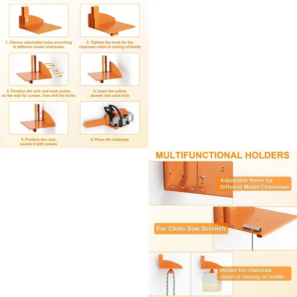 

Настенный кронштейн для хранения пилы, подходит для моделей MS250, MS251. Антикоррозионный дизайн. Прочный металлический стеллаж